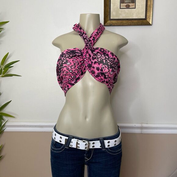 Justice Accessories - Justice Women's Y2K Vintage Pink Leopard Print Infinity Scarf